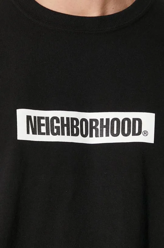 NEIGHBORHOOD cotton longsleeve top NH . Tee Longsleeve-2 black color with a print 241PCNH.LT02