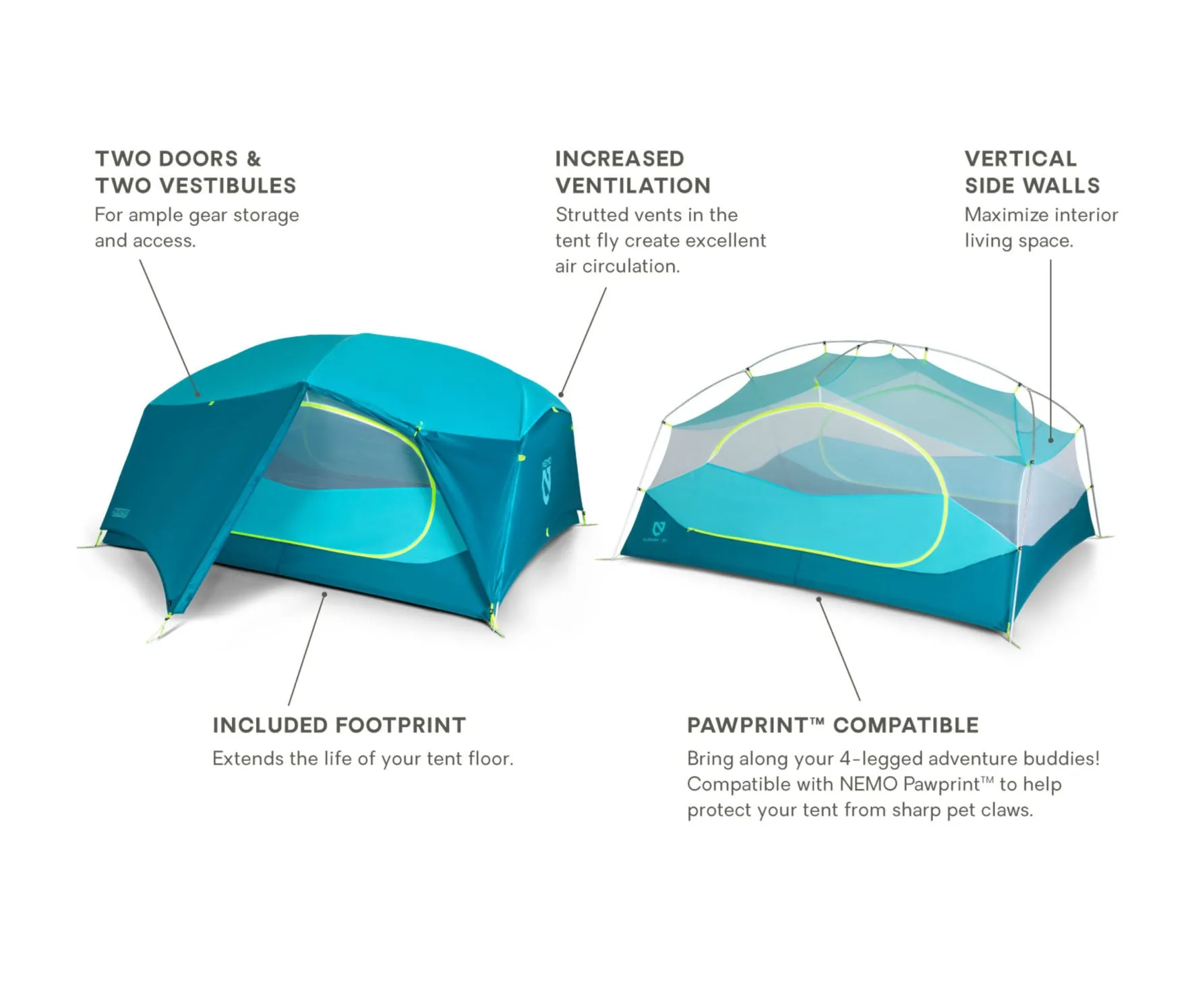 NEMO Aurora Backpacking Tent & Footprint (Past Season)