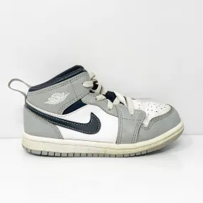 Nike Boys Air Jordan 1 Mid 640735-078 Gray Basketball Shoes Sneakers Size 10C