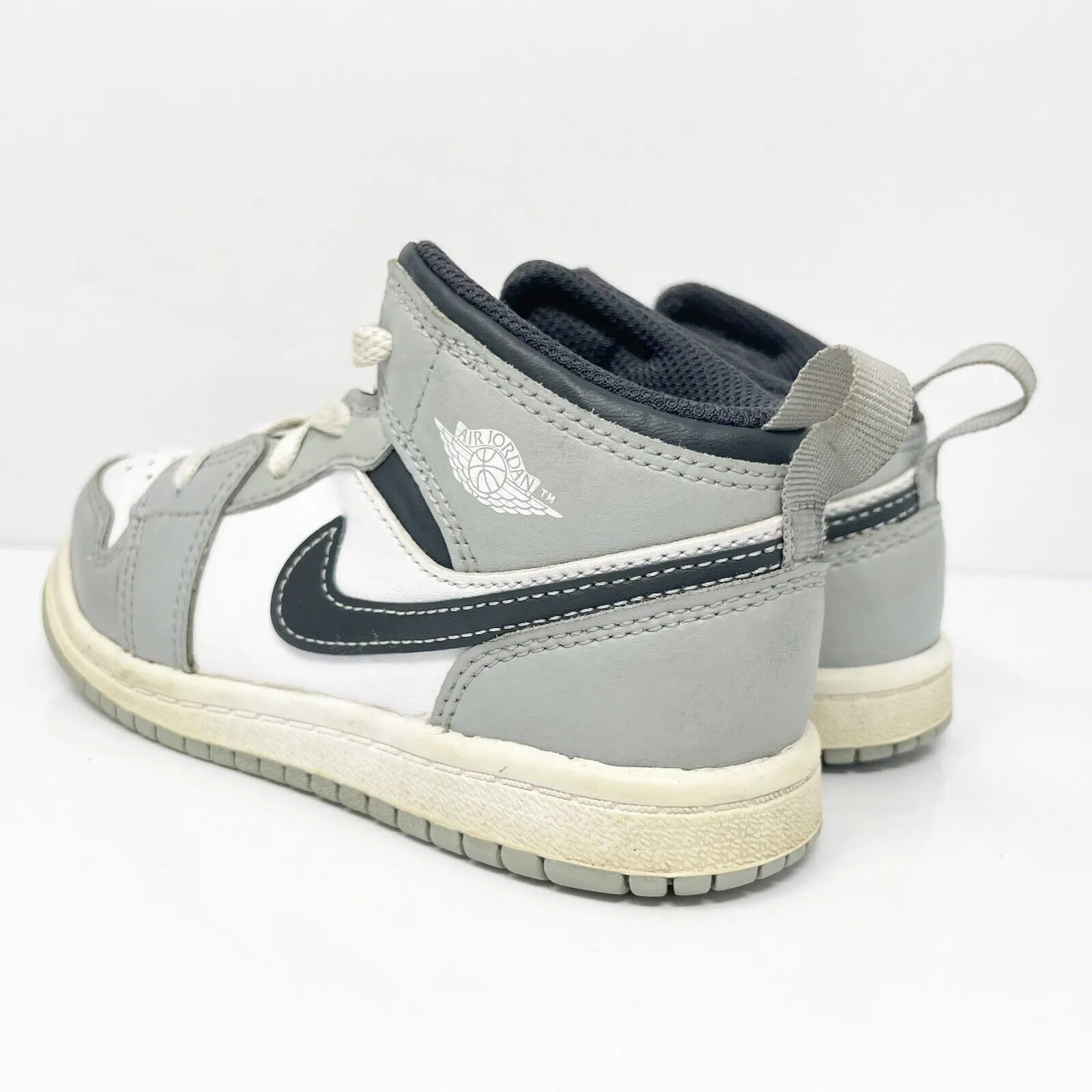 Nike Boys Air Jordan 1 Mid 640735-078 Gray Basketball Shoes Sneakers Size 10C