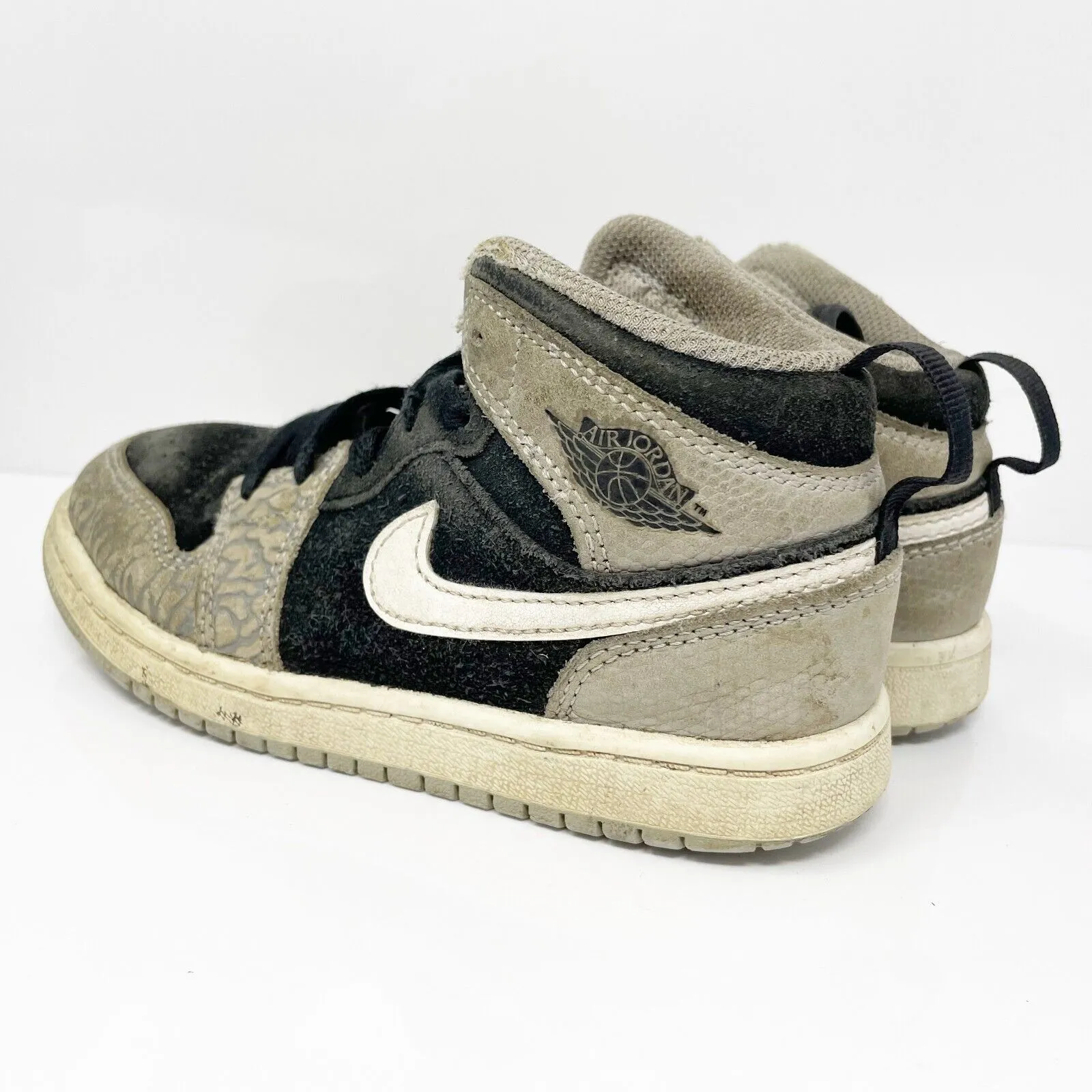 Nike Boys Air Jordan 1 Mid SE DM6215-016 Gray Basketball Shoes Sneakers Size 12C