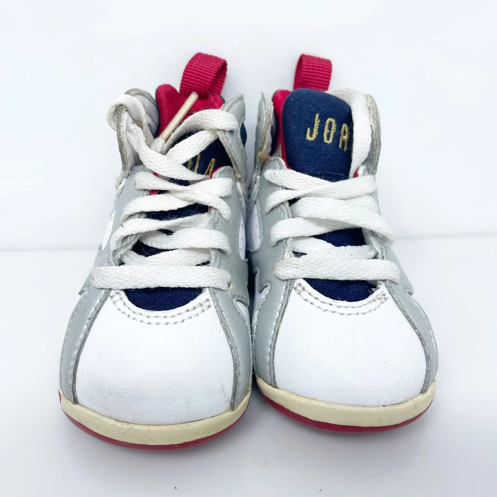 Nike Boys Air Jordan 7 304772-135 White Basketball Shoes Sneakers Size 3C