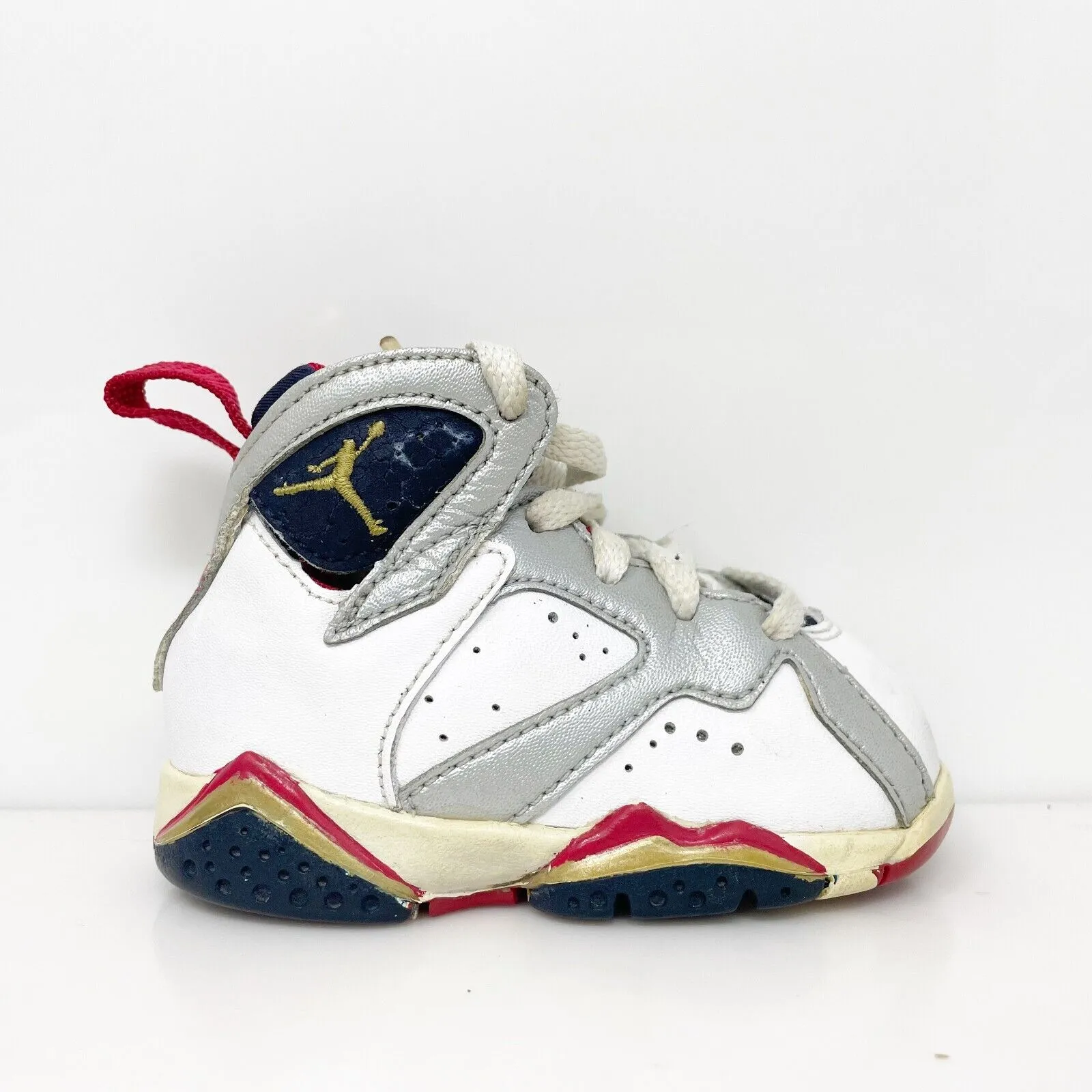 Nike Boys Air Jordan 7 304772-135 White Basketball Shoes Sneakers Size 3C