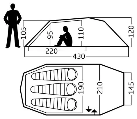 Nordisk Oppland 3 person tent LW Red