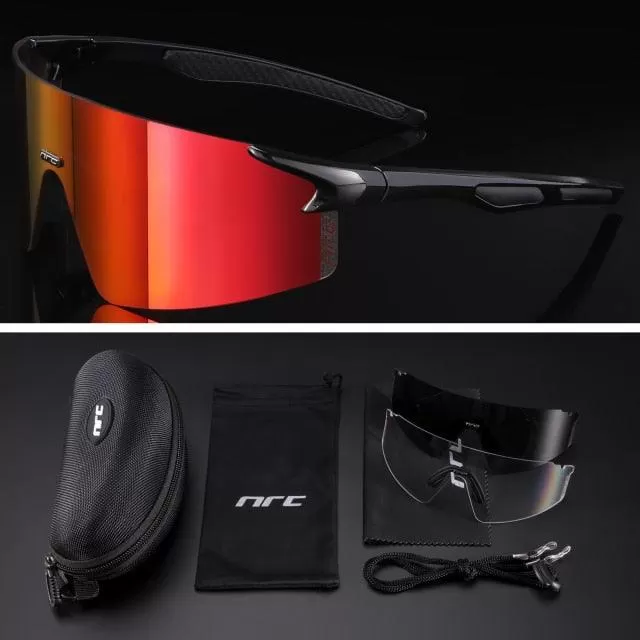 NRC 3 Lens UV400 Cycling Sunglasses TR90 Sports Bicycle Glasses