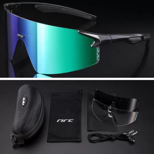 NRC 3 Lens UV400 Cycling Sunglasses TR90 Sports Bicycle Glasses