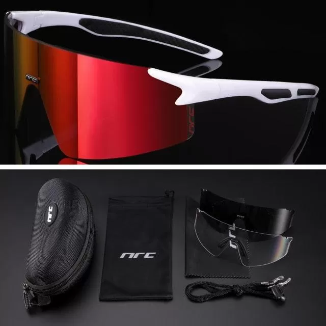 NRC 3 Lens UV400 Cycling Sunglasses TR90 Sports Bicycle Glasses