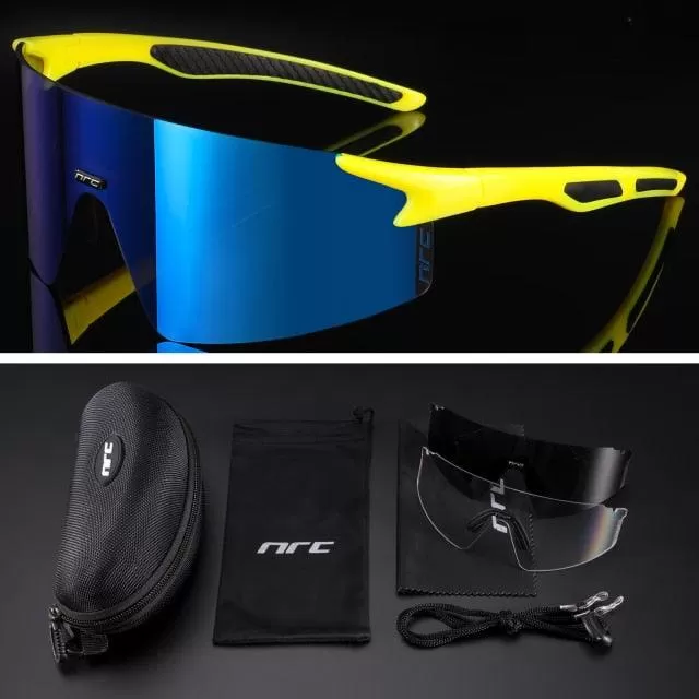 NRC 3 Lens UV400 Cycling Sunglasses TR90 Sports Bicycle Glasses