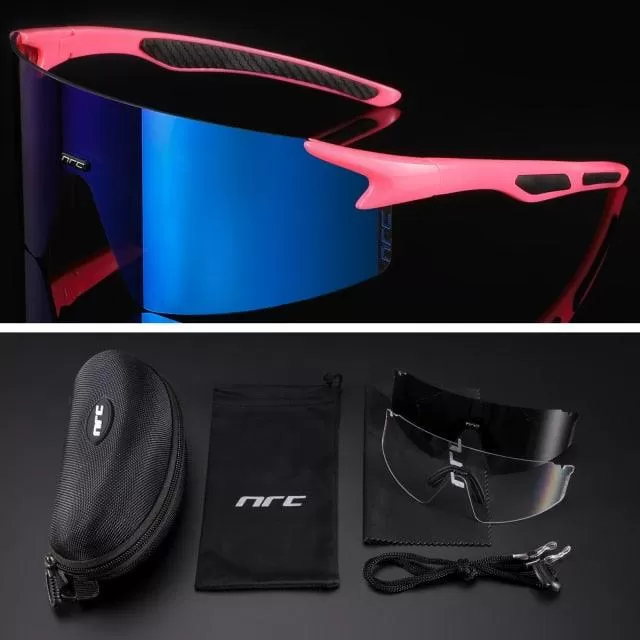 NRC 3 Lens UV400 Cycling Sunglasses TR90 Sports Bicycle Glasses