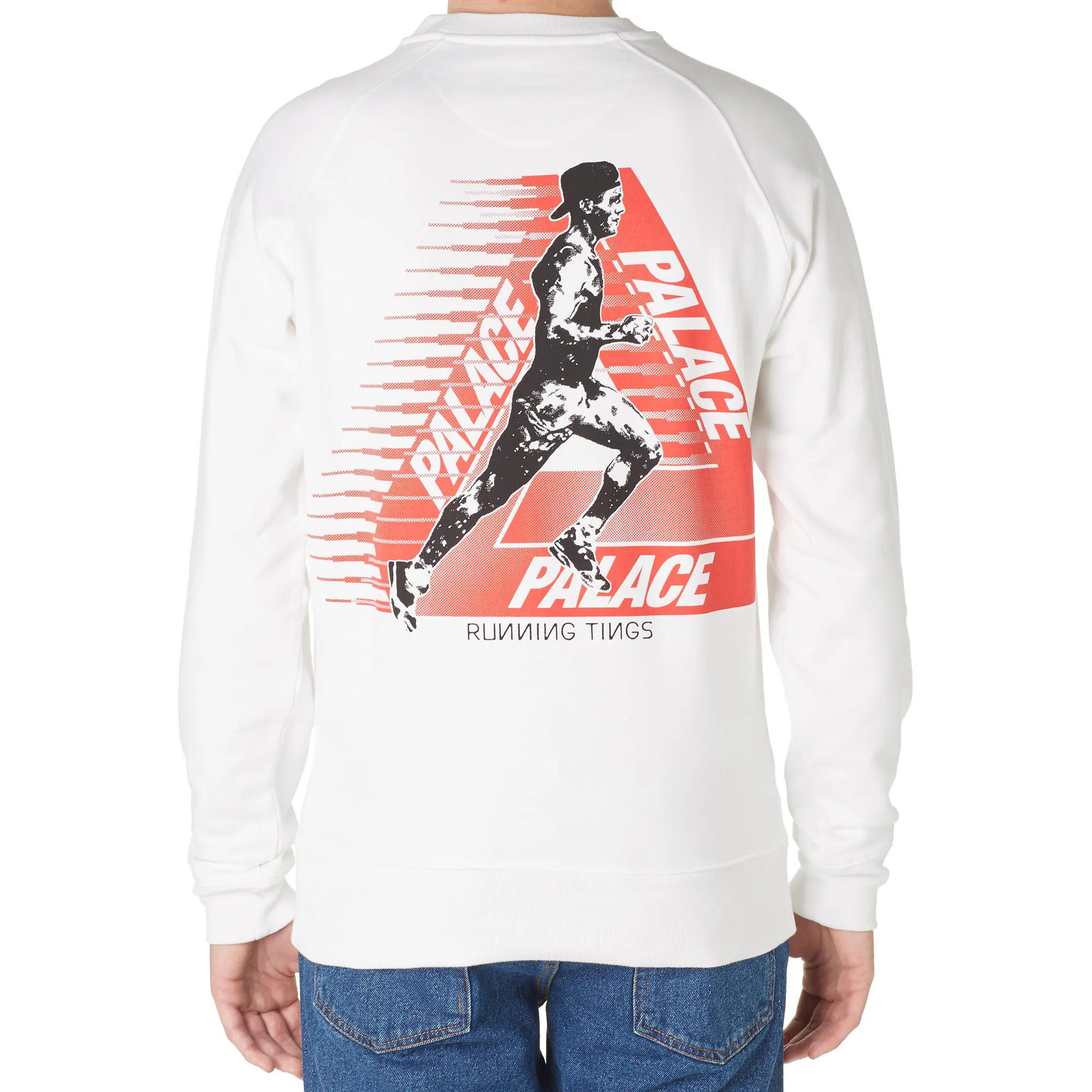 Palace Running Tings Crew SweatWhite