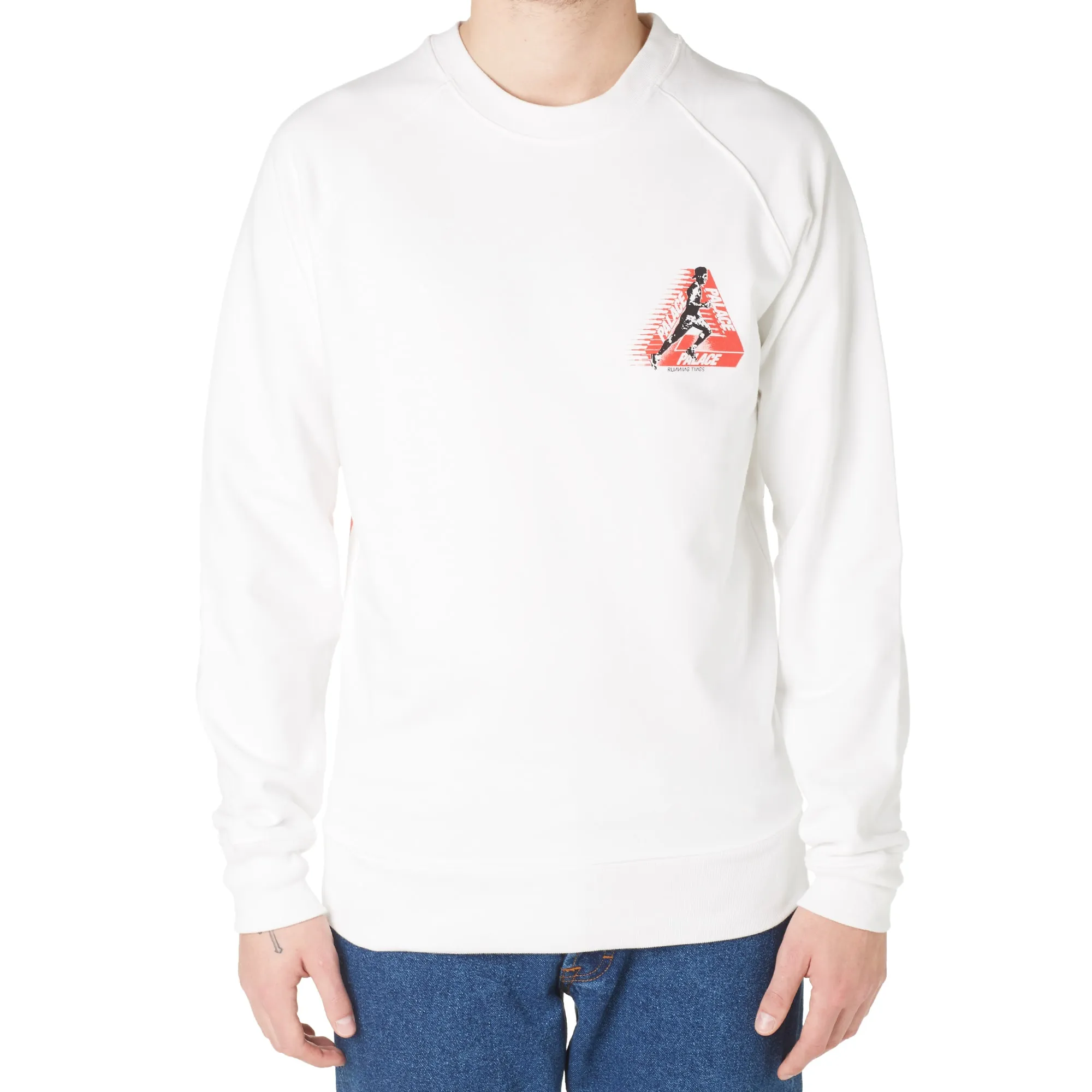 Palace Running Tings Crew SweatWhite