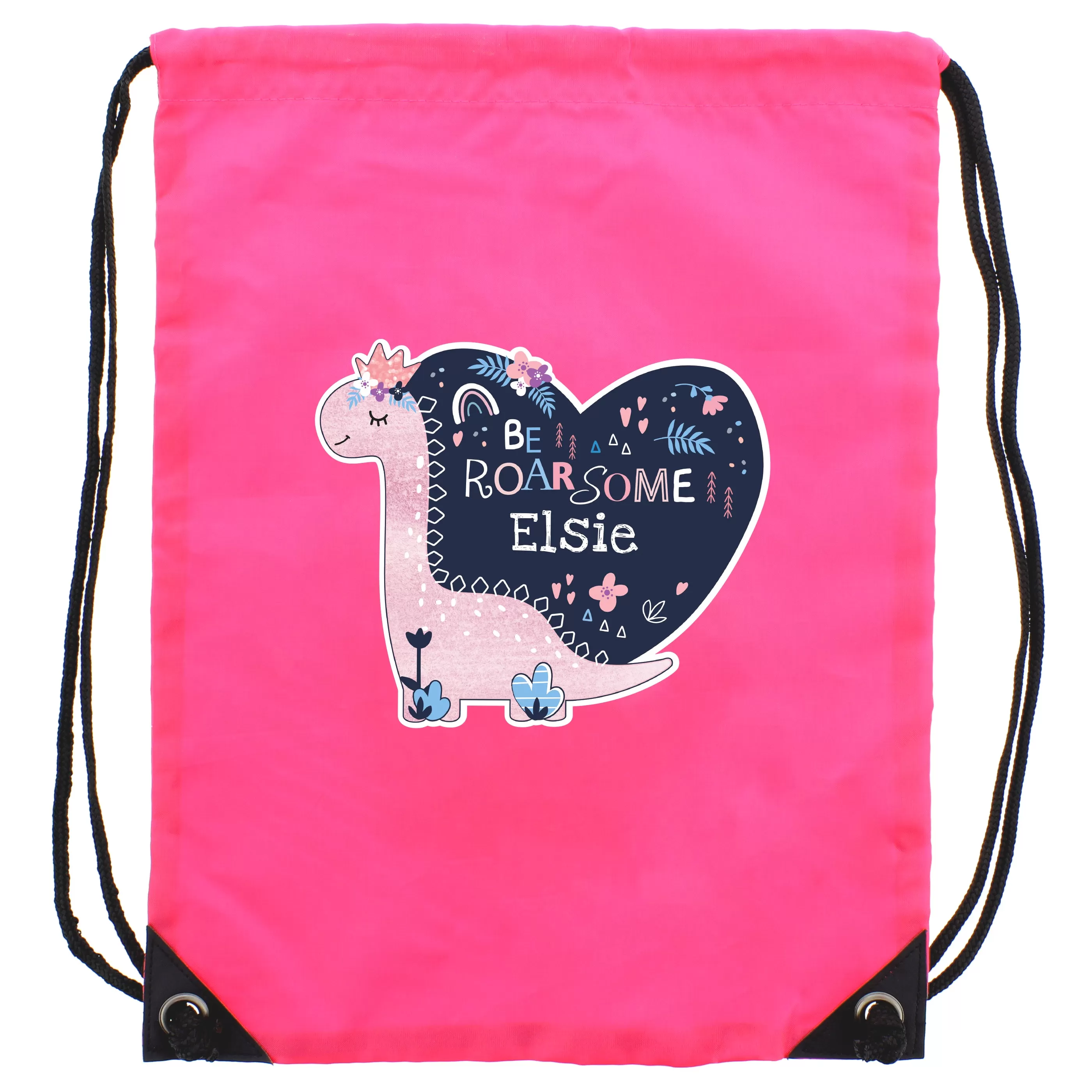 Personalised Dinosaur Pink Kit Bag