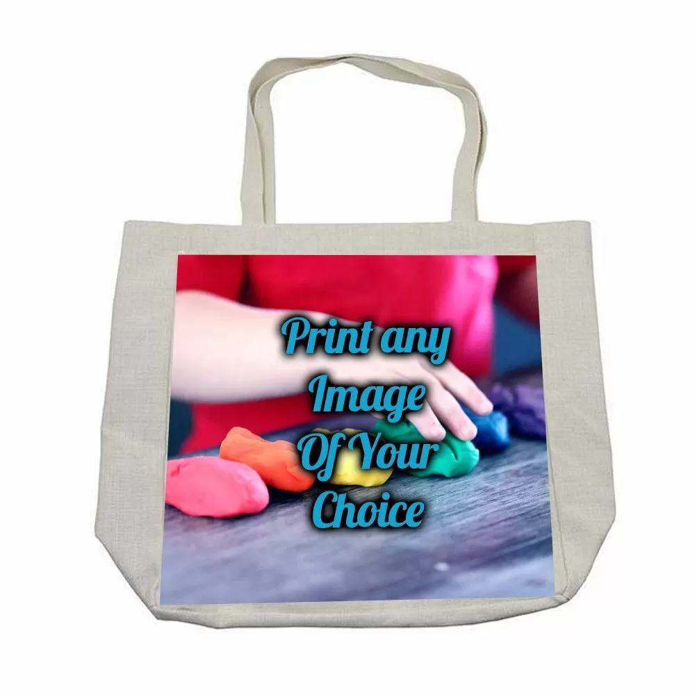 Personalised Printed Linen tote bag - 48 x 38cm