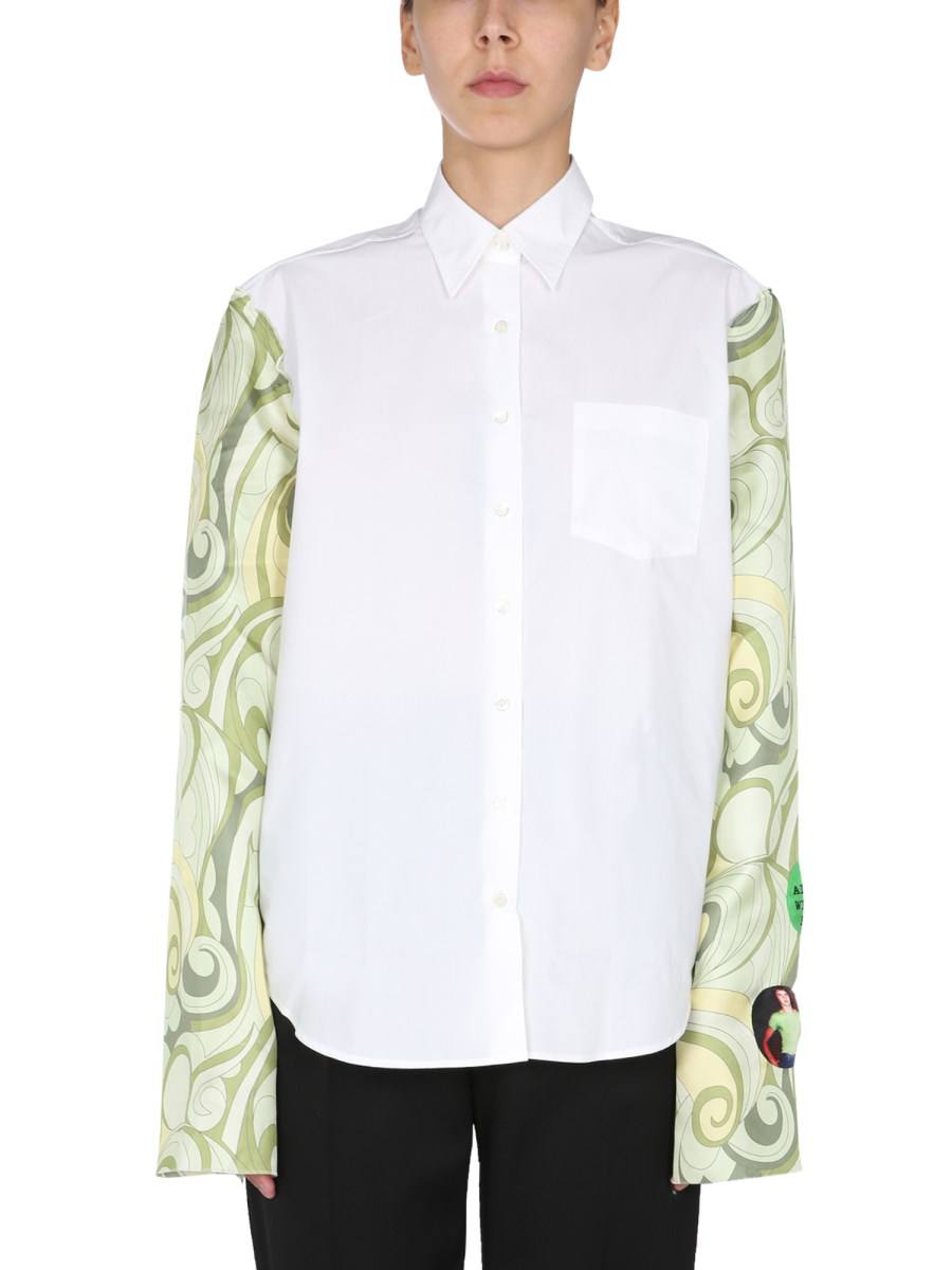 RAF SIMONS      CAMICIA REGULAR FIT  IN POPELINE DI COTONE 