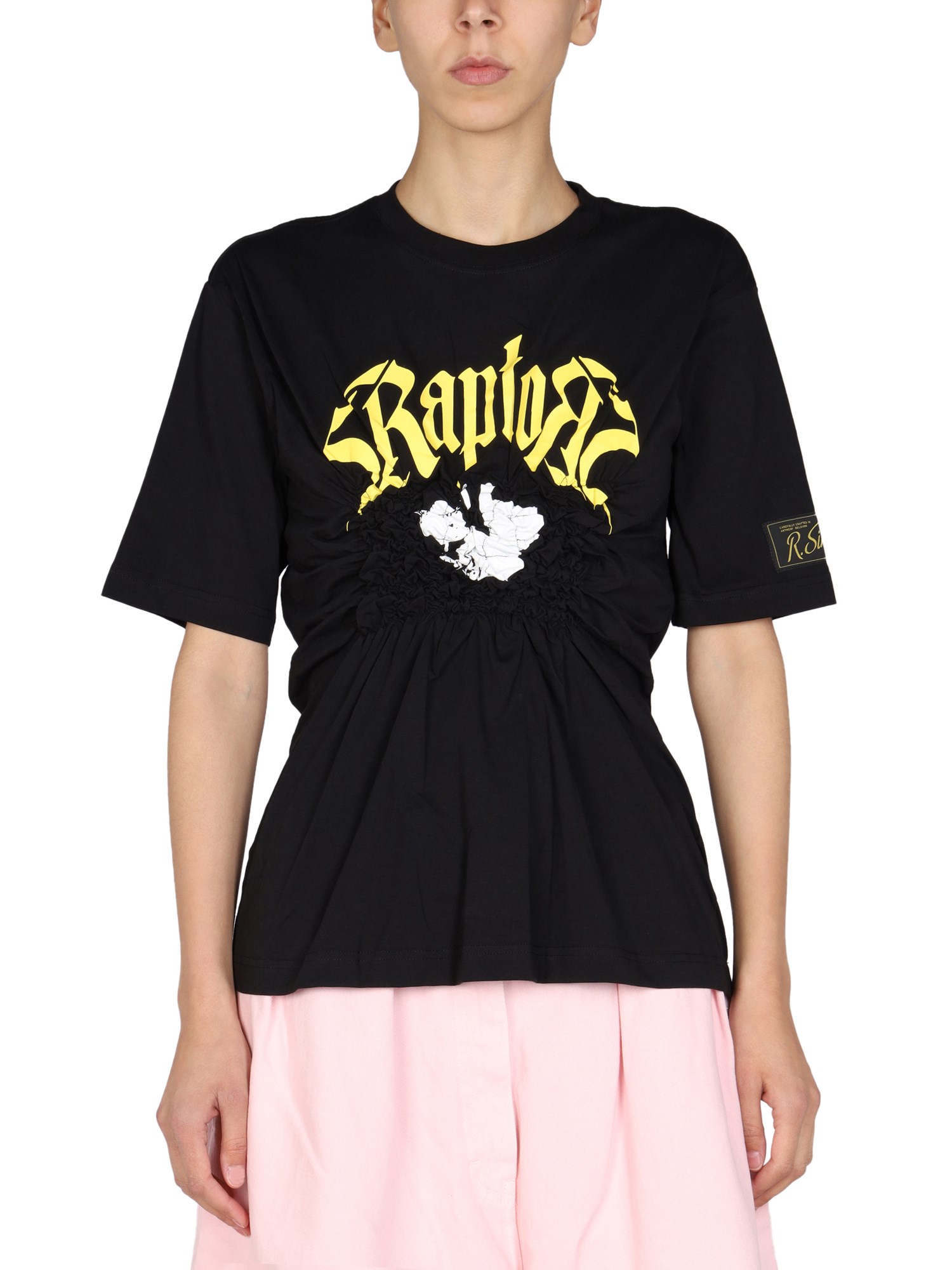 RAF SIMONS    COTTON JERSEY LOGO PRINT T-SHIRT