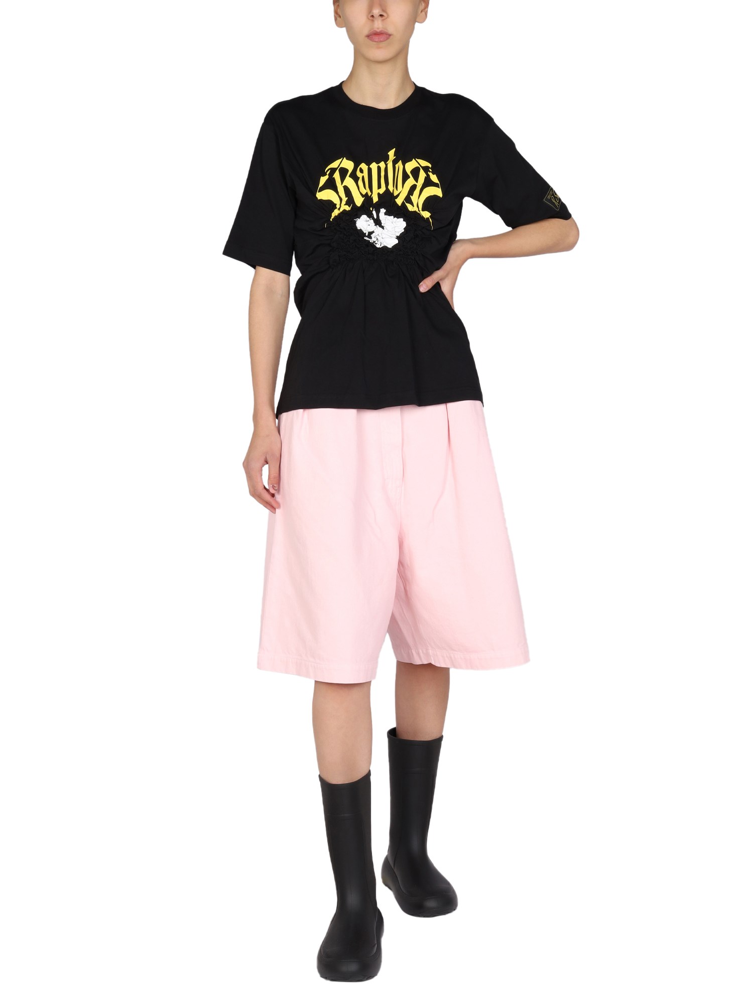 RAF SIMONS    COTTON JERSEY LOGO PRINT T-SHIRT