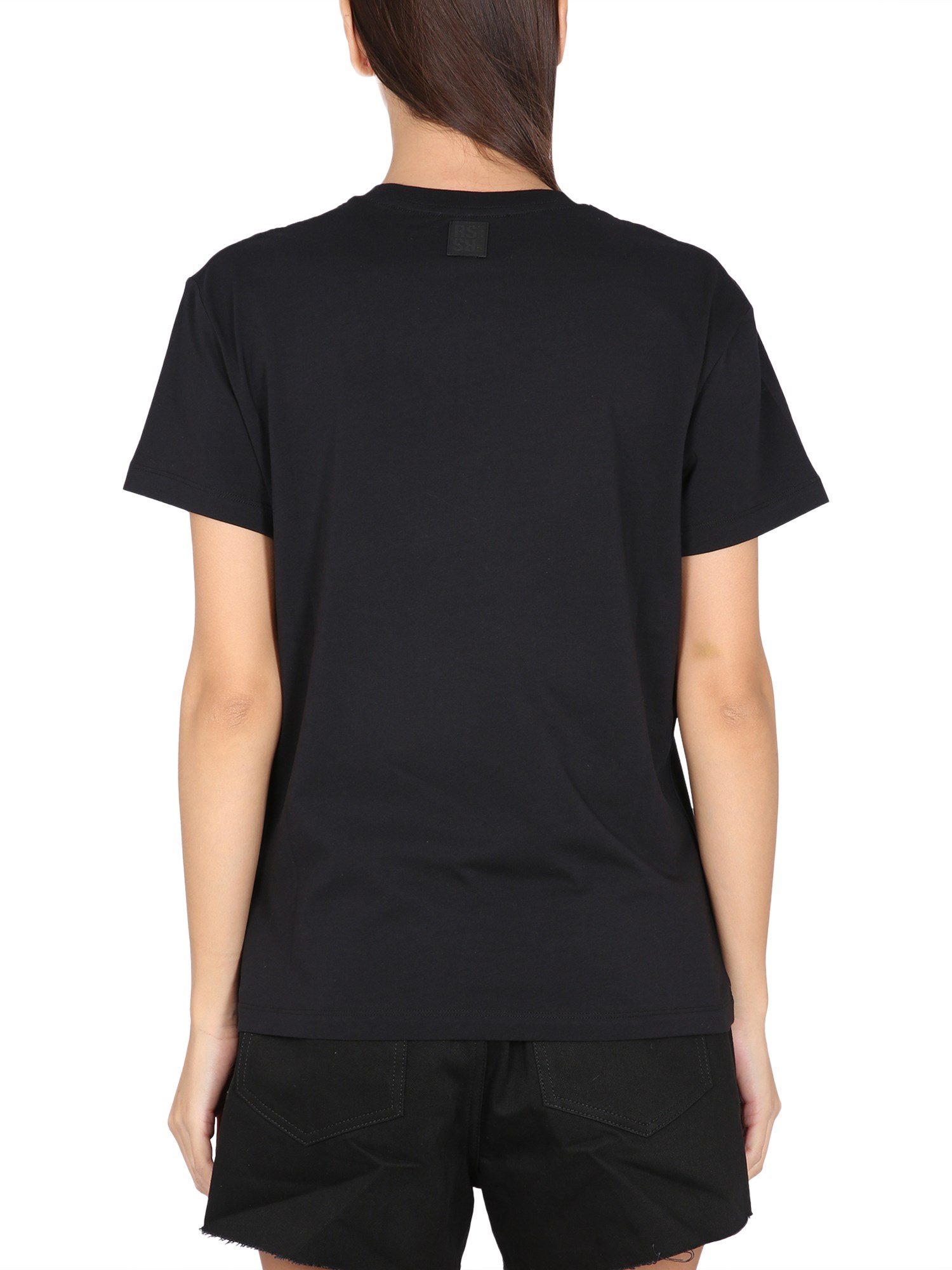 RAF SIMONS    CREWNECK COTTON JERSEY T-SHIRT WITH LOGO PRINT