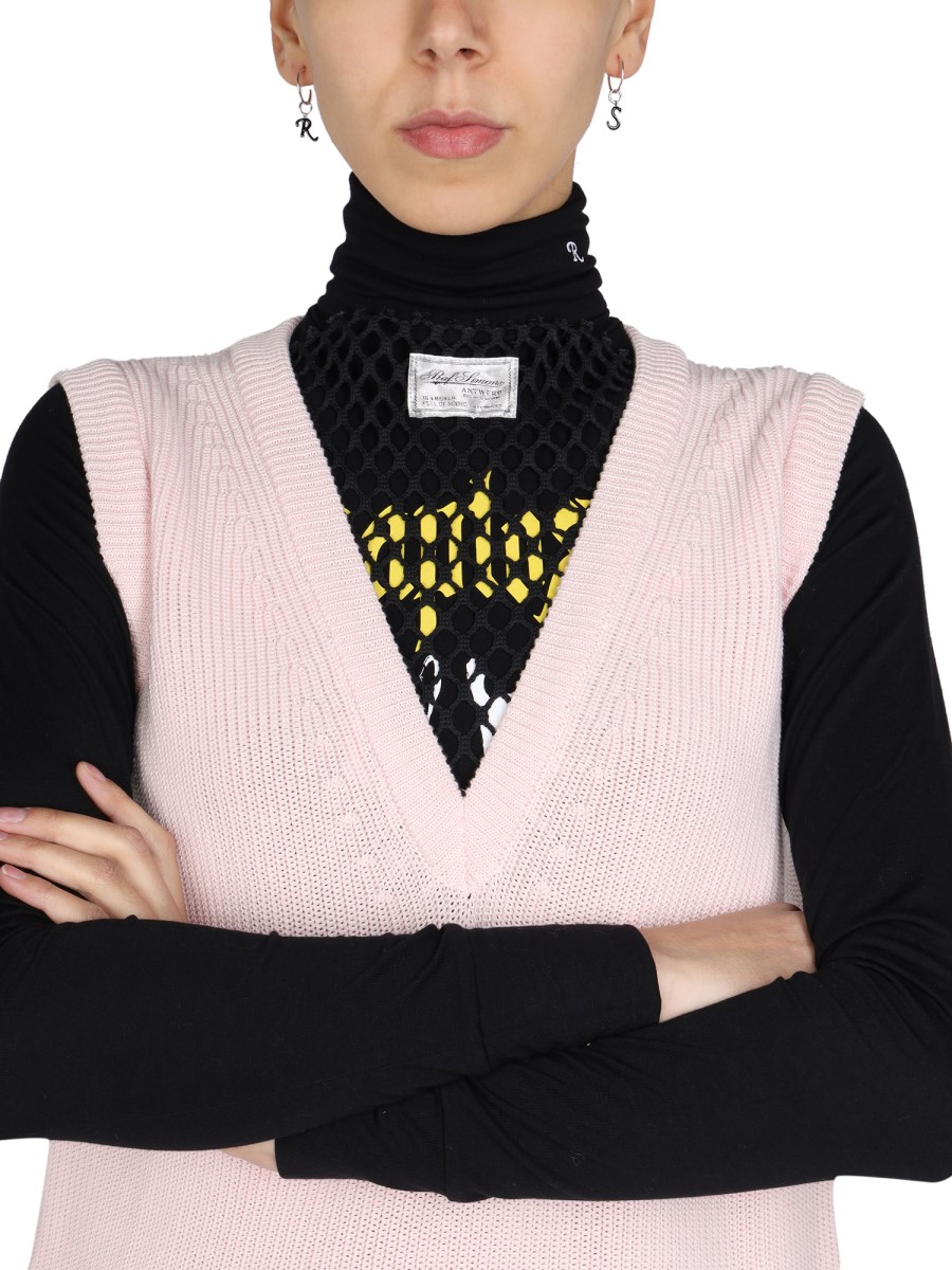 RAF SIMONS      GILET IN MAGLIA DI COTONE