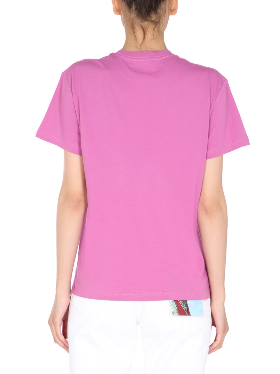 RAF SIMONS      T-SHIRT GIROCOLLO IN JERSEY DI COTONE CON PATCH LOGO 