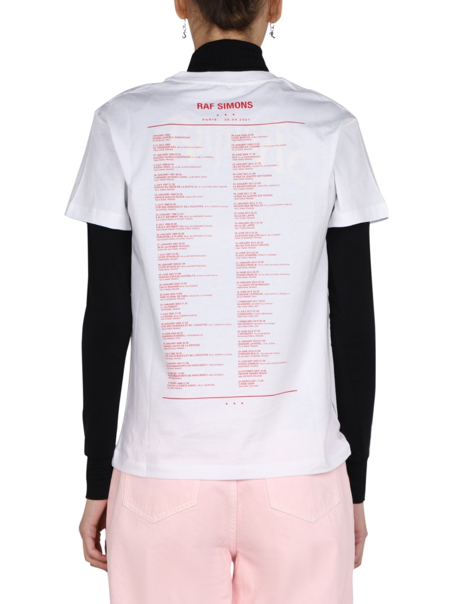 RAF SIMONS      T-SHIRT IN JERSEY DI COTONE CON STAMPA LOGO