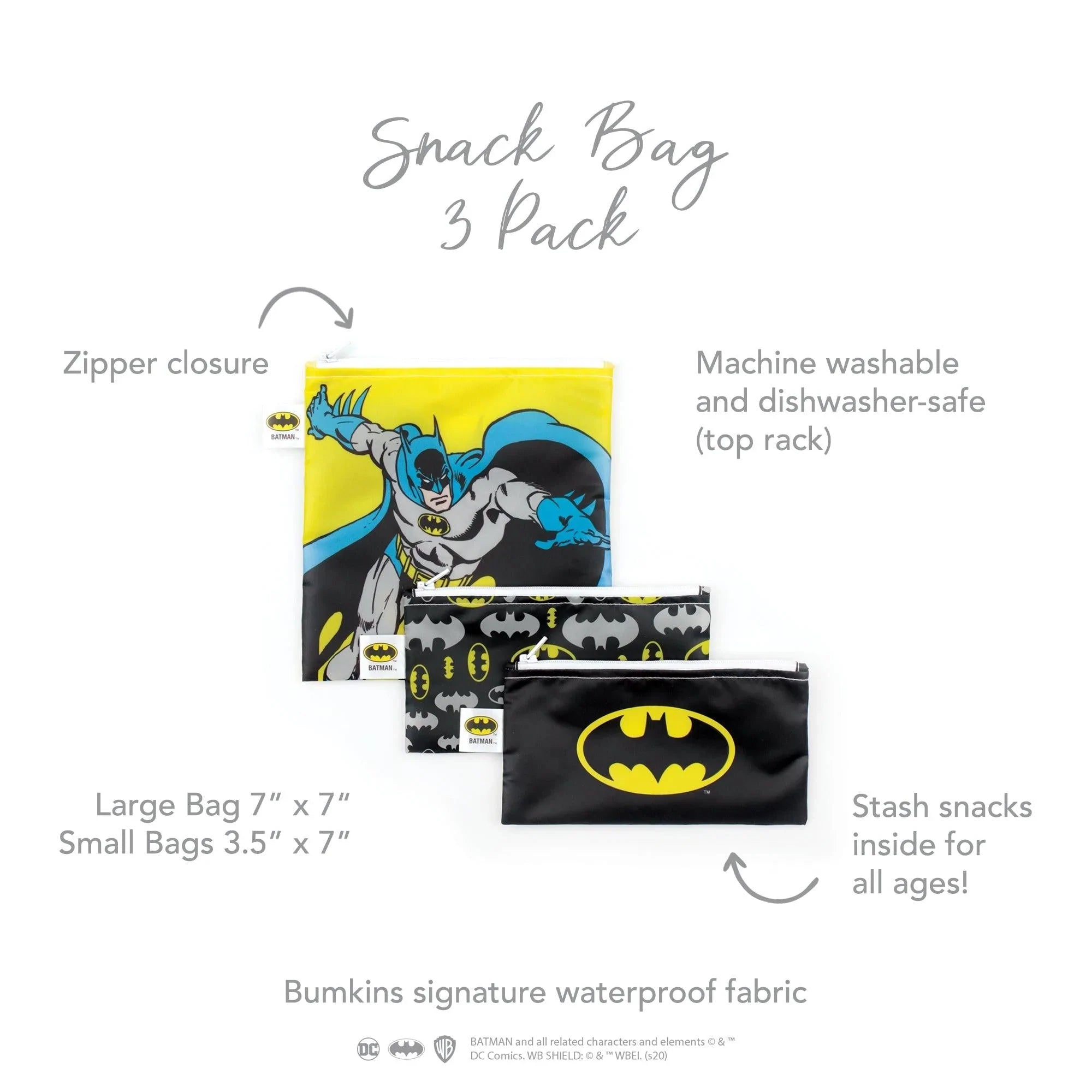 Reusable Snack Bag, 3-Pack: Batman