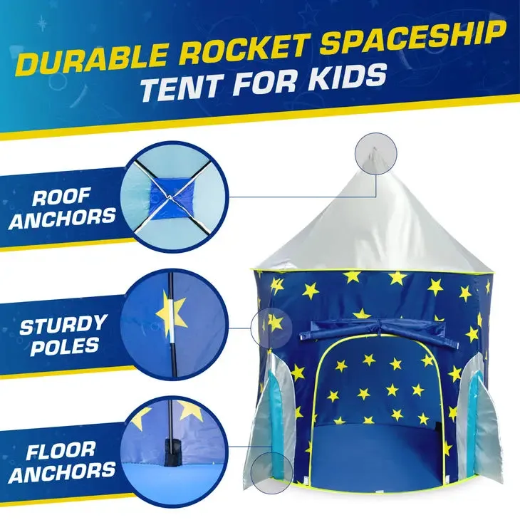 Rocketship Pop Up Tent - Indoor or Outdoor Playhouse