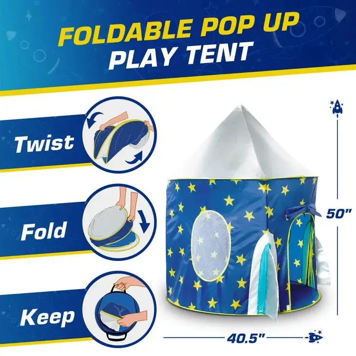 Rocketship Pop Up Tent - Indoor or Outdoor Playhouse