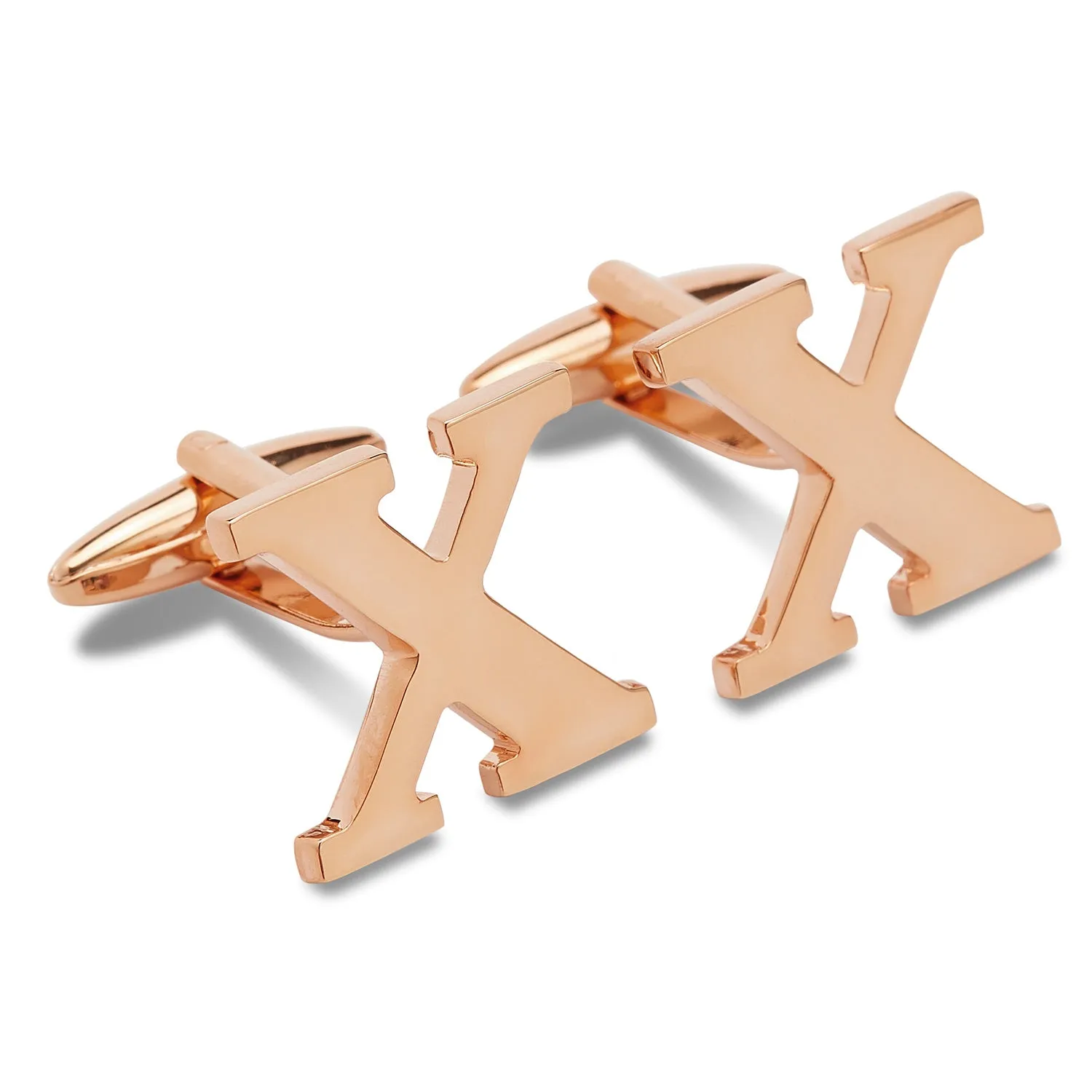 Rose Gold Letter X Cufflinks