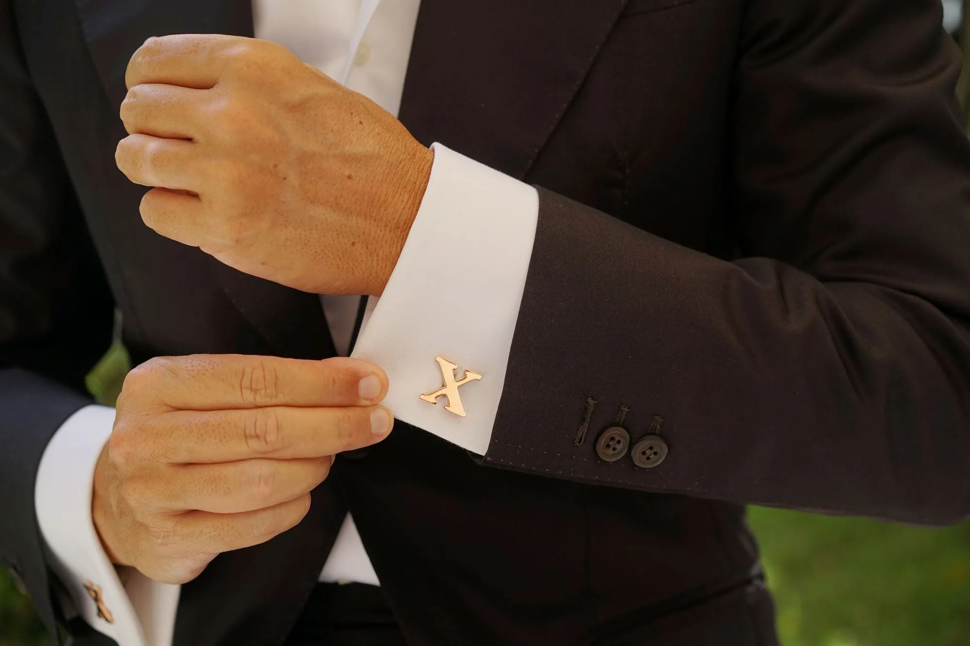 Rose Gold Letter X Cufflinks