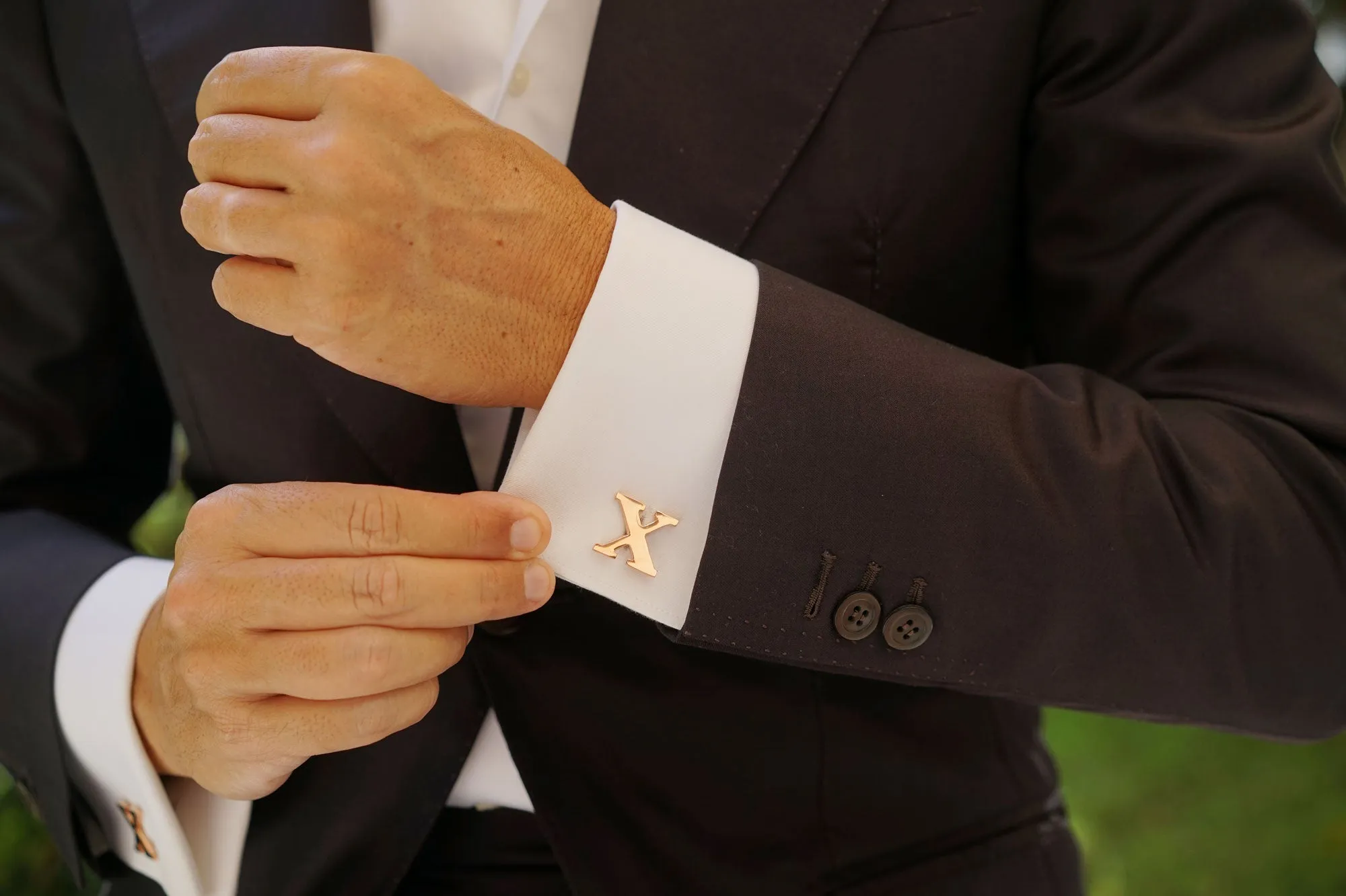 Rose Gold Letter X Cufflinks