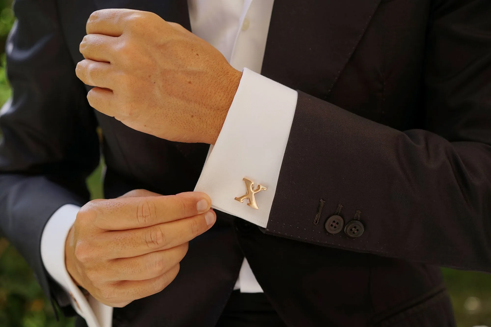 Rose Gold Letter X Cufflinks