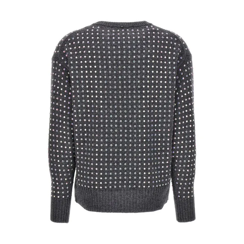 SPORT MAX  |Dots Casual Style Wool V-Neck Long Sleeves Office Style