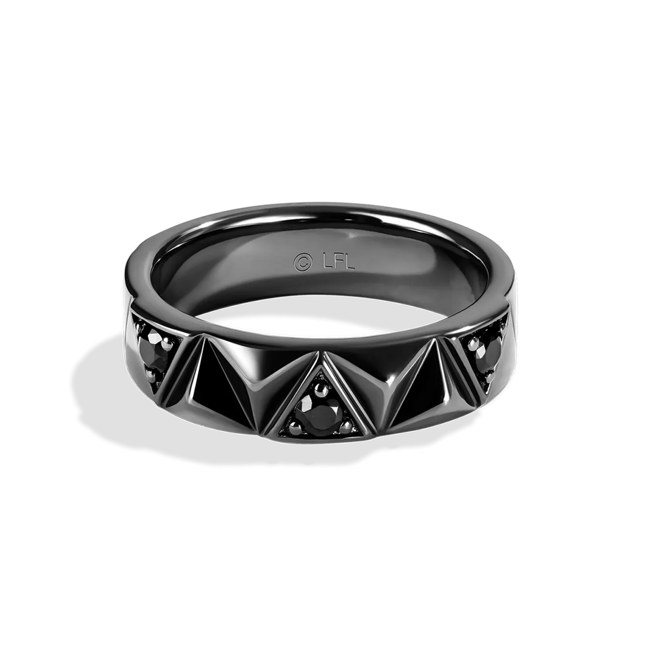 Star Wars Fine Jewelry DARK ARMOR WOMEN'S BAND              1/5 CT.TW. Black diamonds 14K White Gold