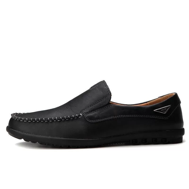 Stitched Casual Leather Loafer Shoes