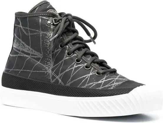 Stone Island abstract-print high-top sneakers Grey