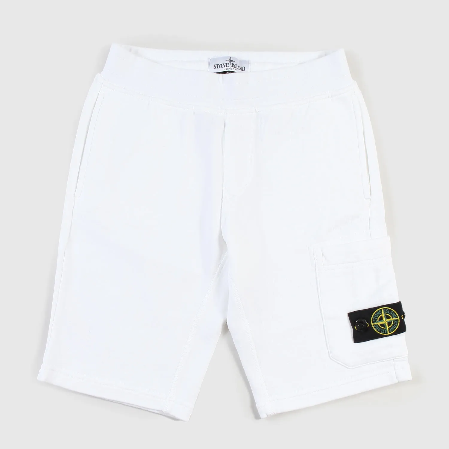 Stone Island Bermuda Shorts White With Patch Boy