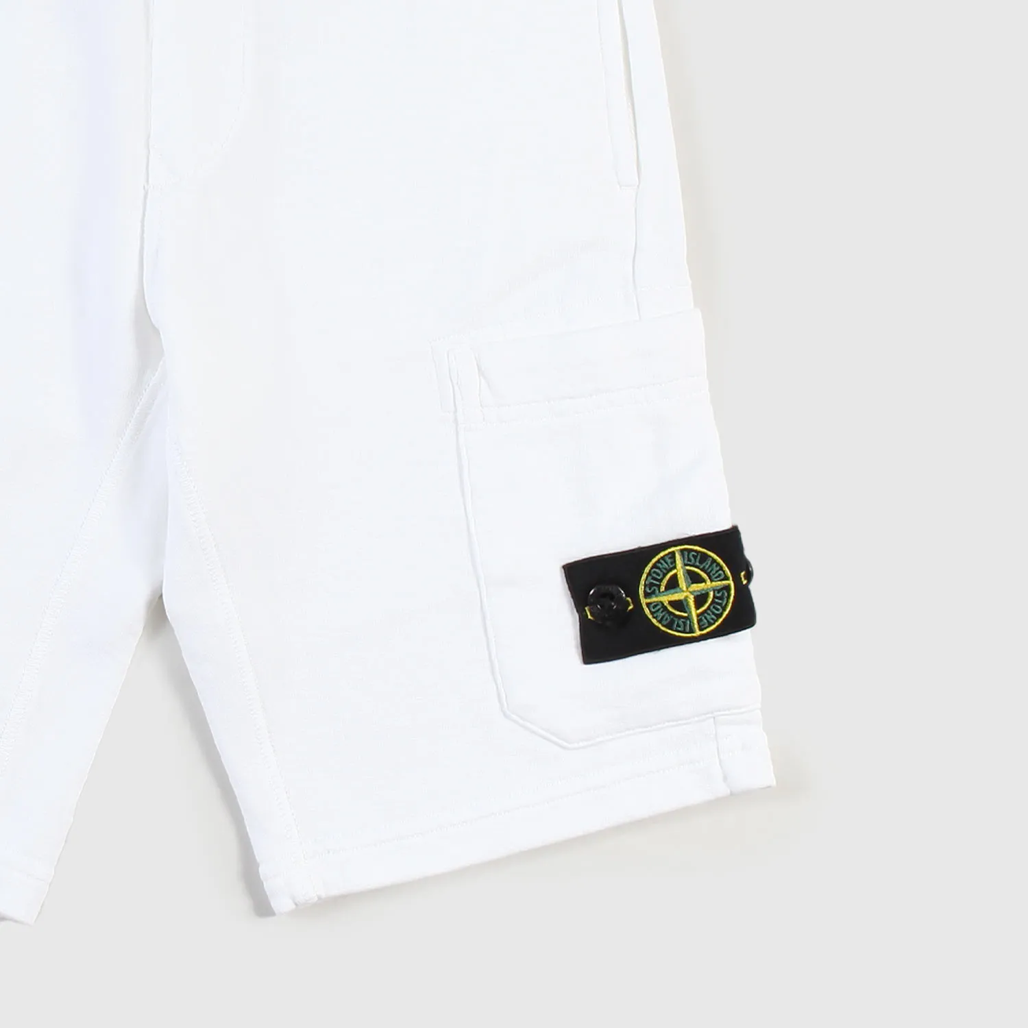 Stone Island Bermuda Shorts White With Patch Boy