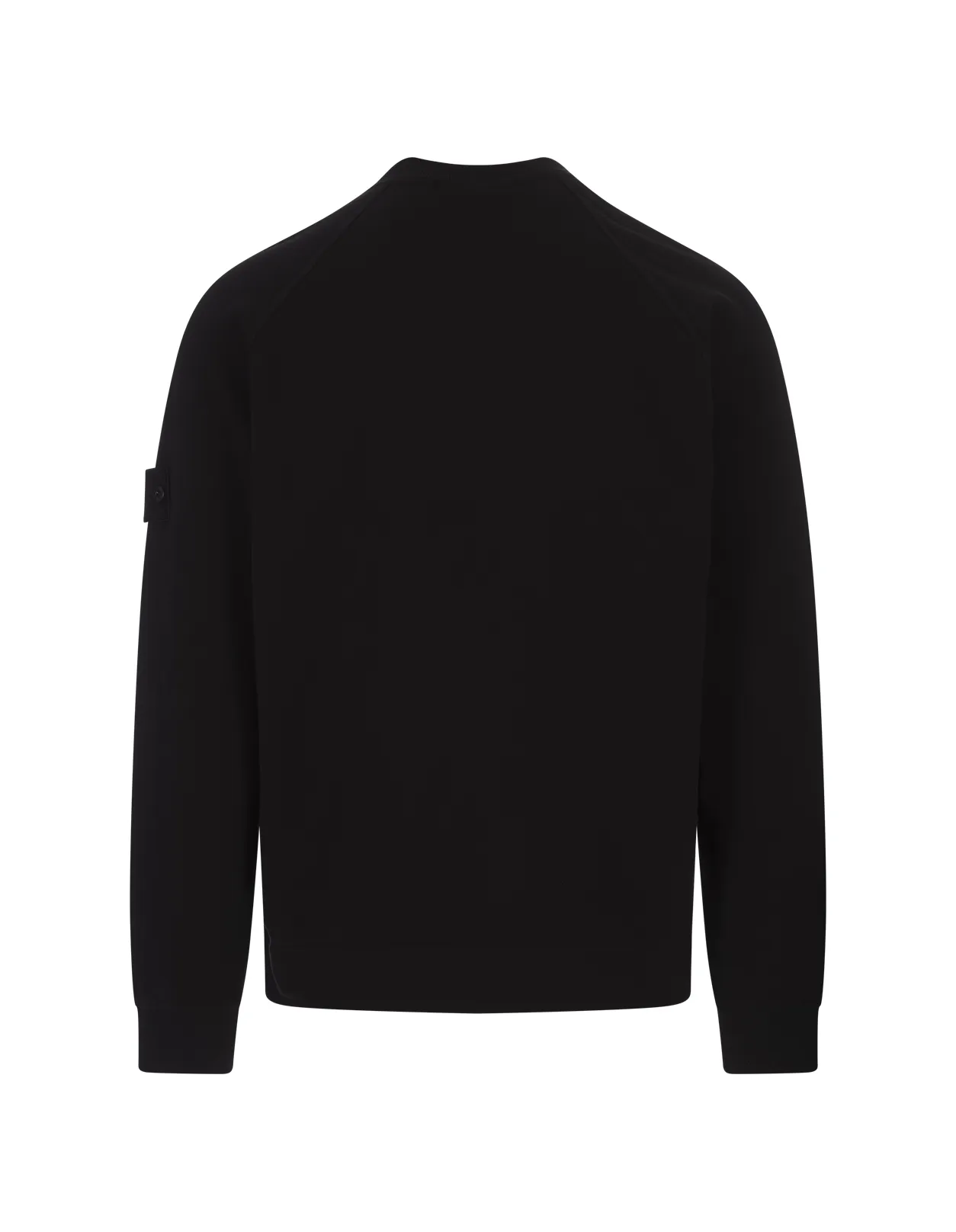 STONE ISLAND Black Crew Neck Sweatshirt With Stone Island Badge