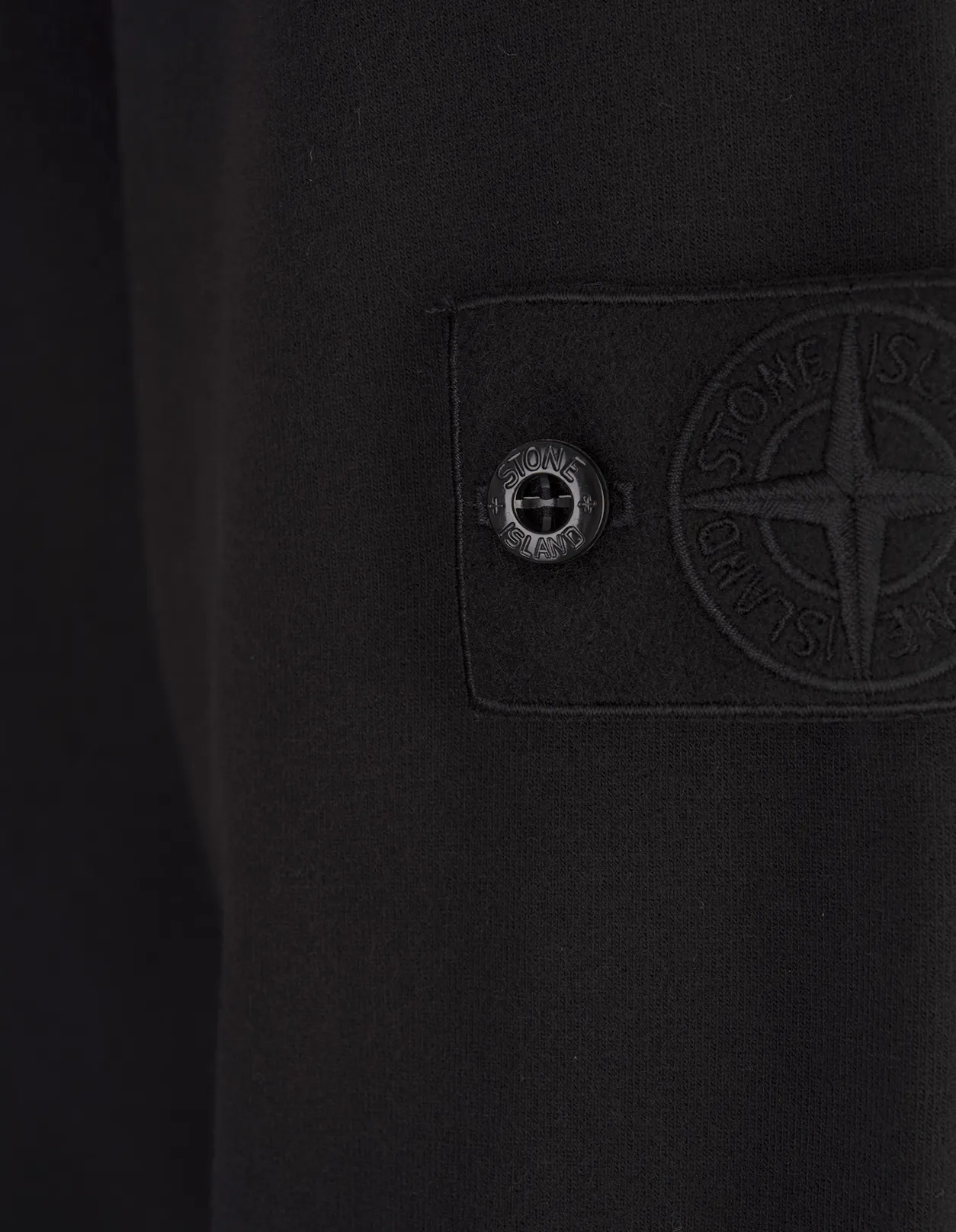 STONE ISLAND Black Crew Neck Sweatshirt With Stone Island Badge