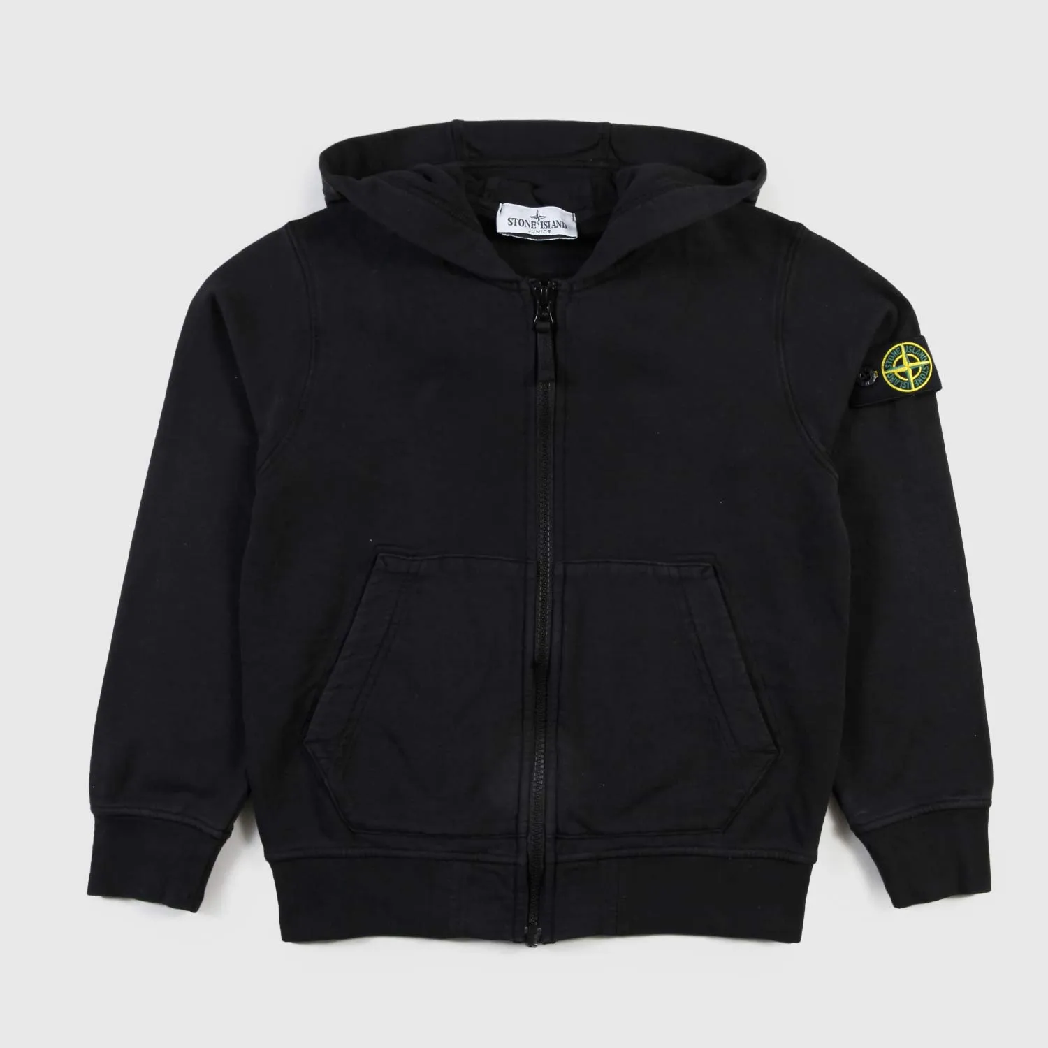 Stone Island Black Full-Zip Sweatshirt For Boys