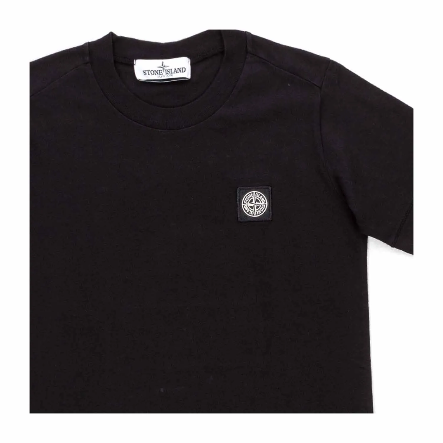 Stone Island Boy Black Cotton T-Shirt