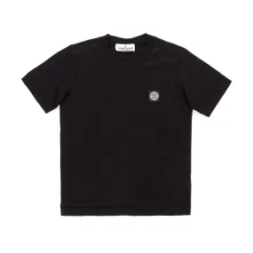 Stone Island Boy Black Cotton T-Shirt