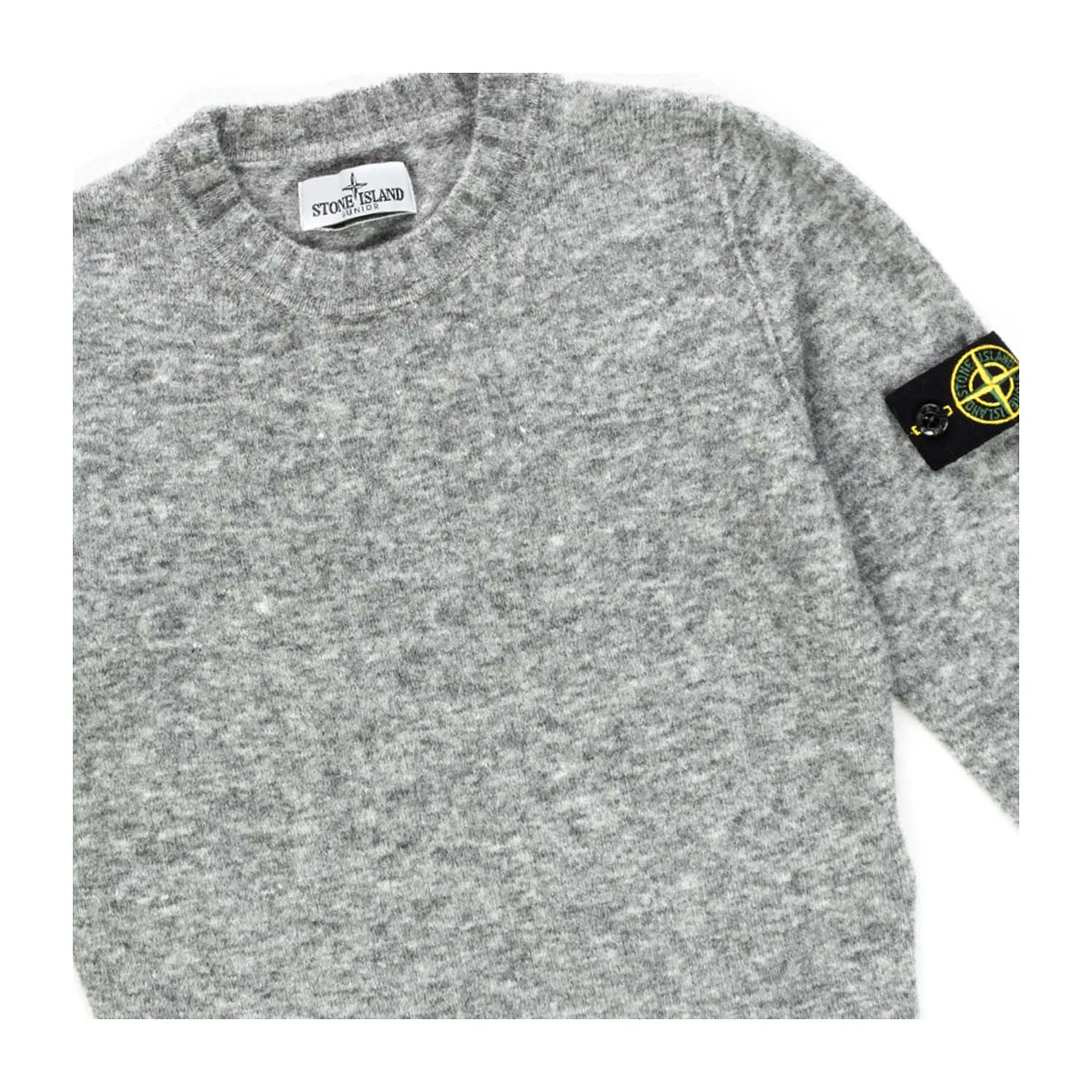 Stone Island Boy Grey Wool Blend Jumper