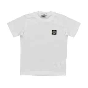 Stone Island Boys White Cotton T-Shirt