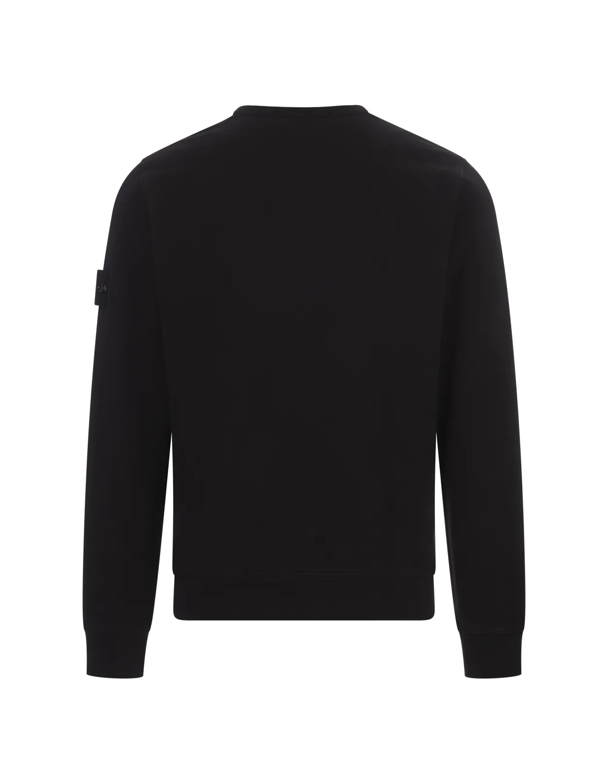 STONE ISLAND Crew-Neck Sweatshirt In Black Gauzed Cotton