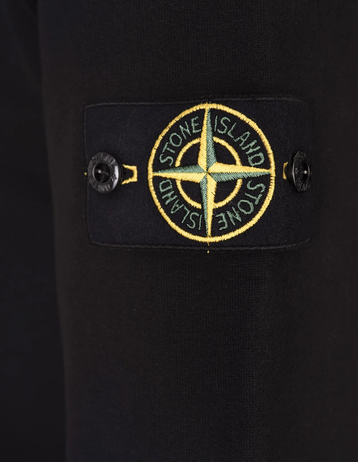 STONE ISLAND Crew-Neck Sweatshirt In Black Gauzed Cotton