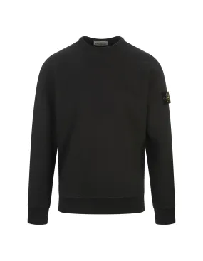 STONE ISLAND Crew-Neck Sweatshirt In Lead Grey Gauzed Cotton