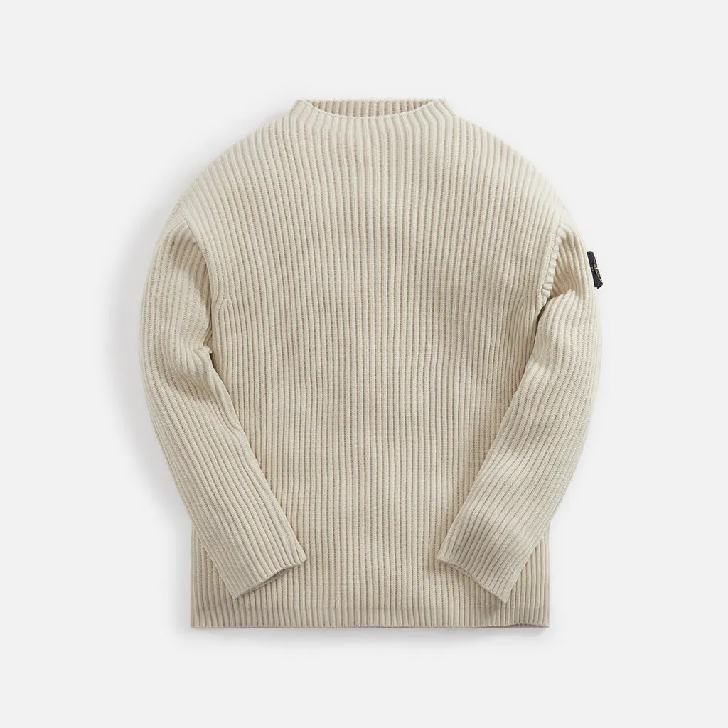 Stone Island Full Rib Wool Mockneck - Plaster