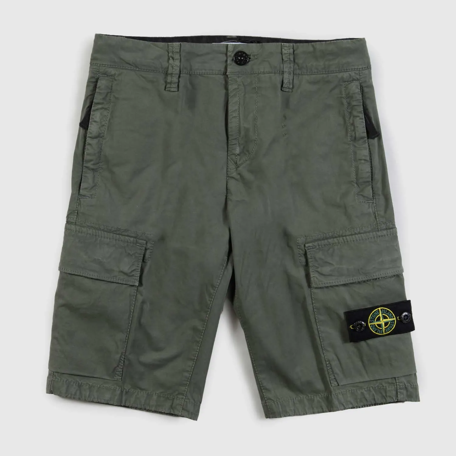 Stone Island Green Bermuda Shorts With Big Pockets And Baby Patches