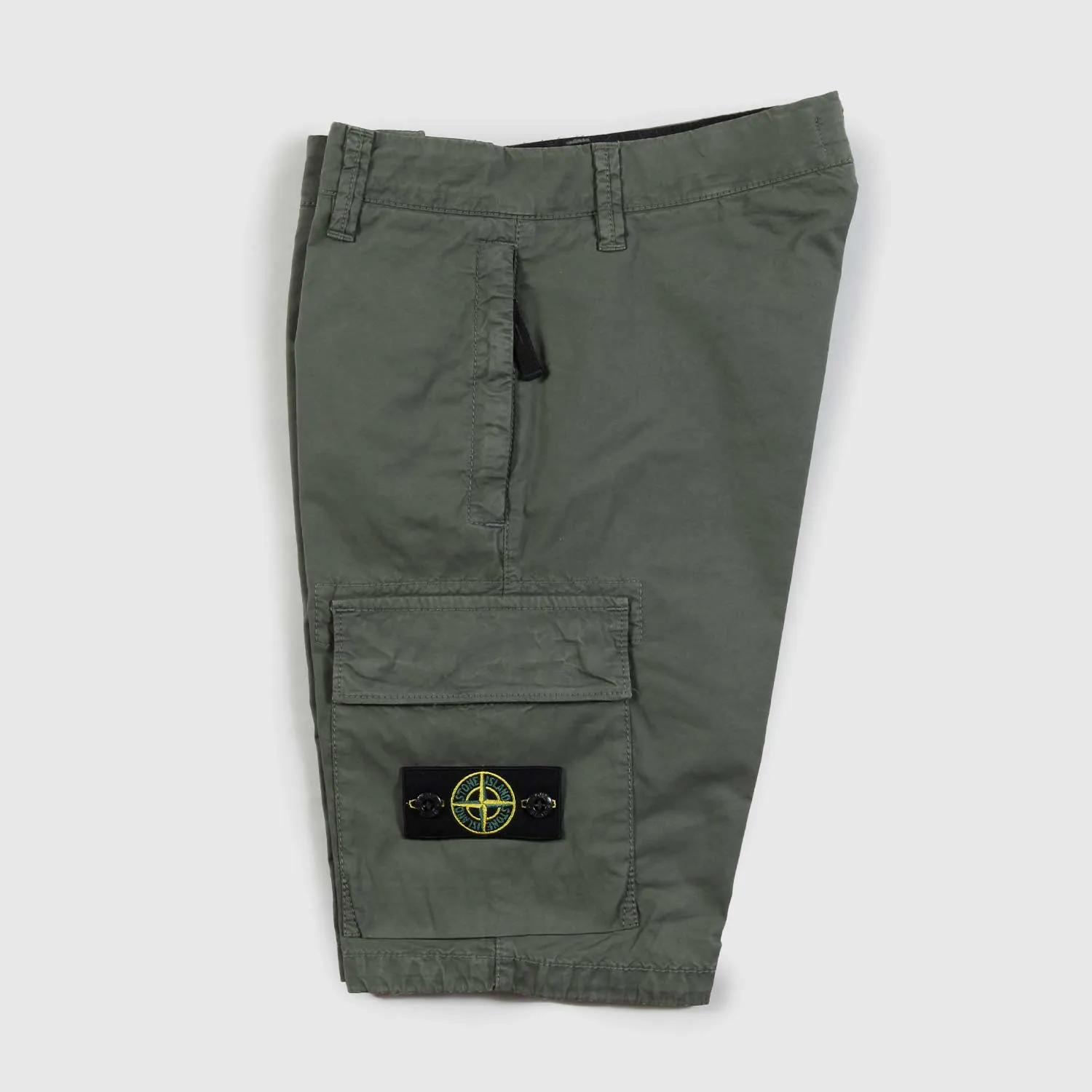 Stone Island Green Bermuda Shorts With Big Pockets And Baby Patches